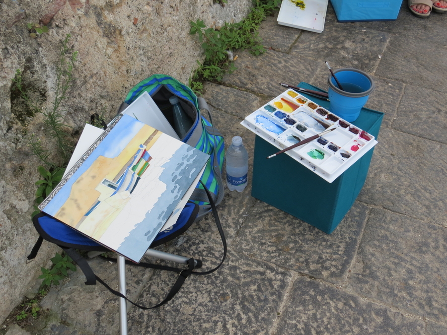 Painting en plein air, Sicily