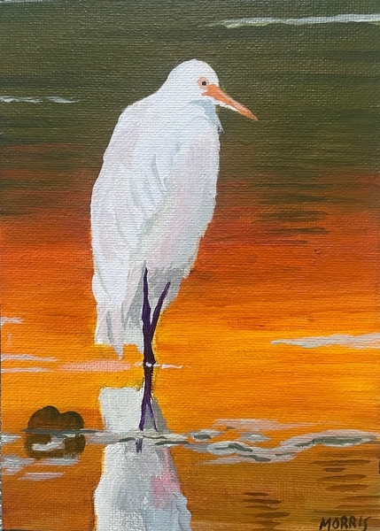 Egret in Rouge Marsh (Mini)