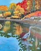 Heron in Fall Colours