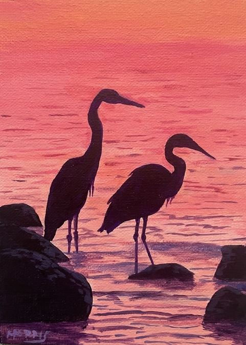 Herons at Rouge Beach (mini)